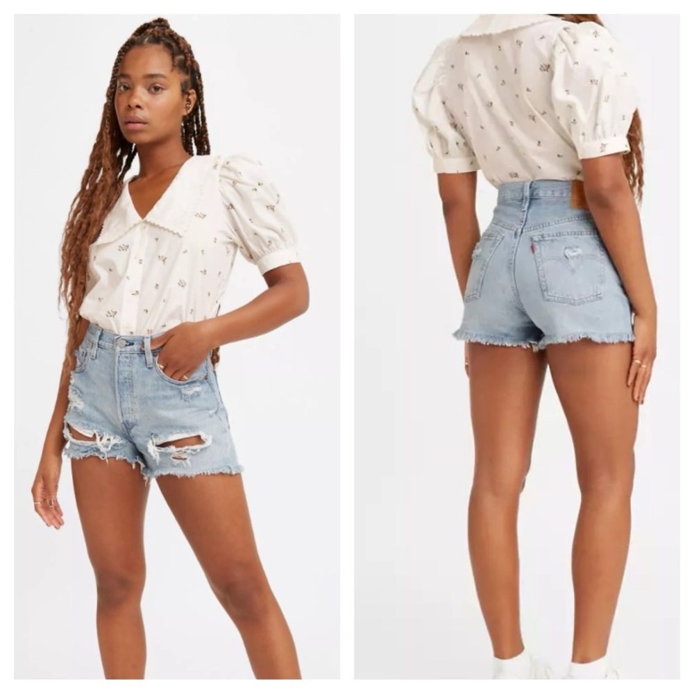 💵Levi’s 501 Distressed Denim Cutoffs Size 25
